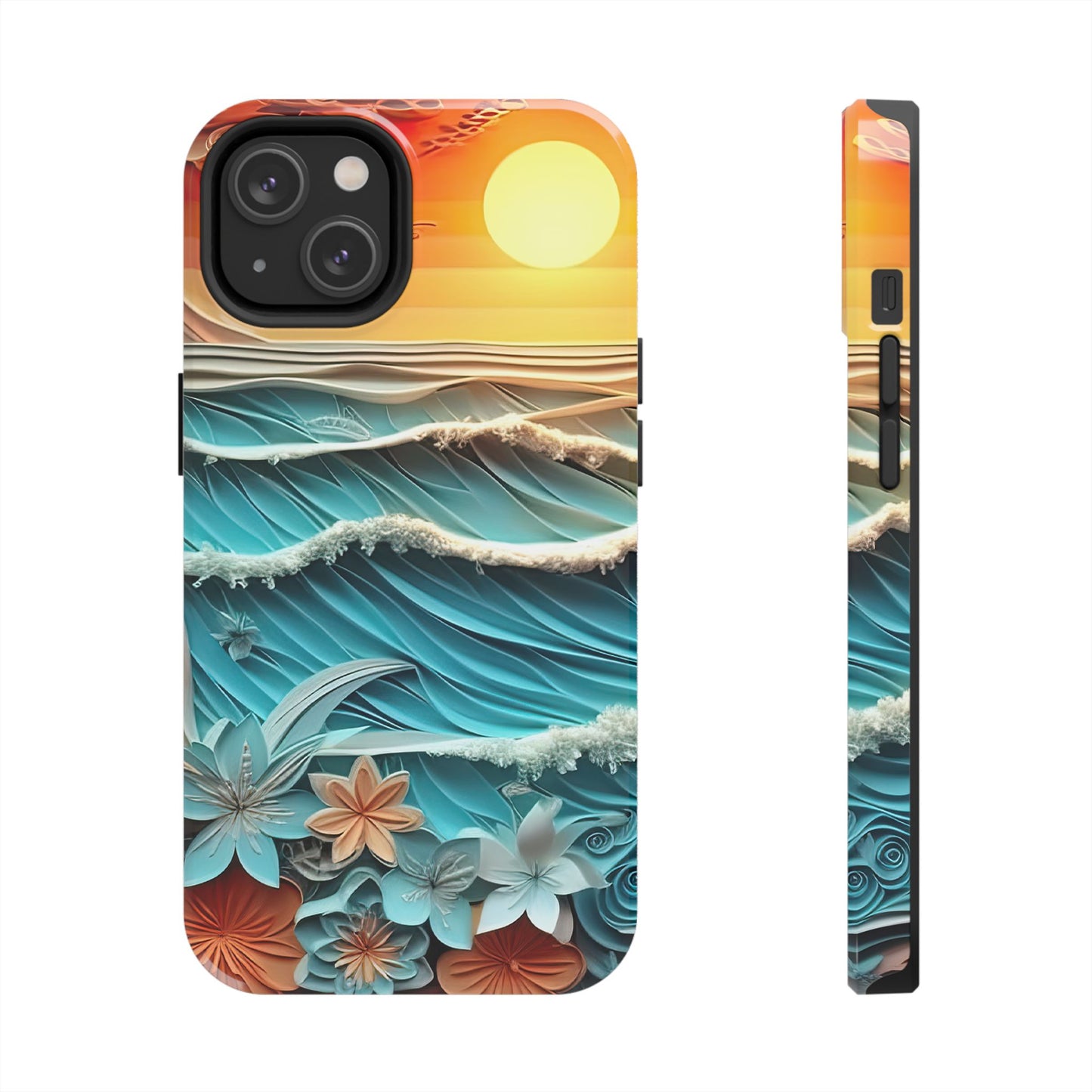 Tropical Sunset Paper Art Ocean – iPhone Series Case