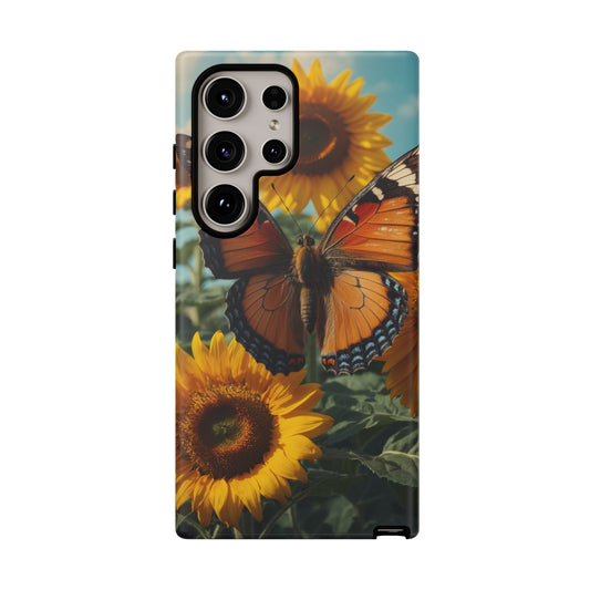 Vibrant Butterfly & Sunflower – Samsung Galaxy Case