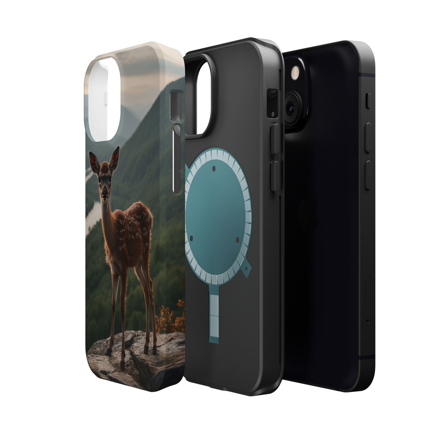 Majestic Fawn Overlooking Mountain Vista MagSafe iPhone Case