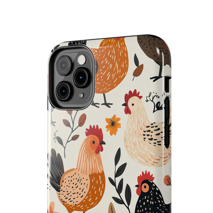 iPhone Case: Cluckin' Vintage – Chickens & Leaves