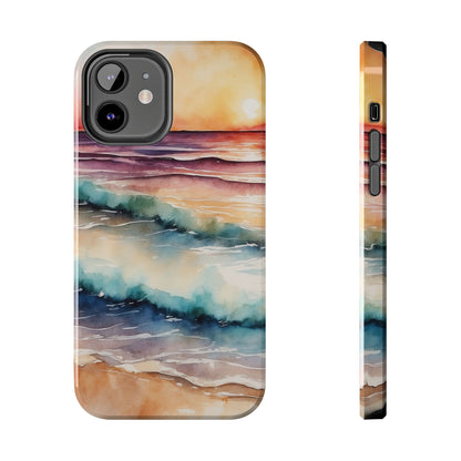 Sunset Waves iPhone Case – Vibrant Watercolor Design