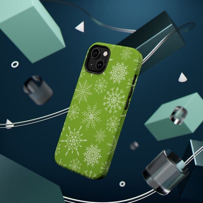 Green Snowflake Pattern – MagSafe iPhone Series Case