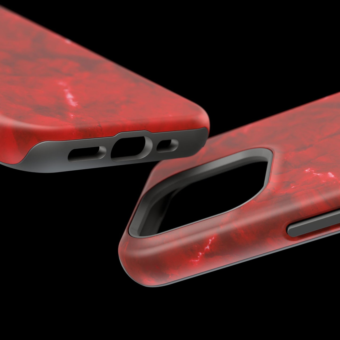 Bold Red Marble MagSafe iPhone Case – Luxe Design Meets Magnetic Precision