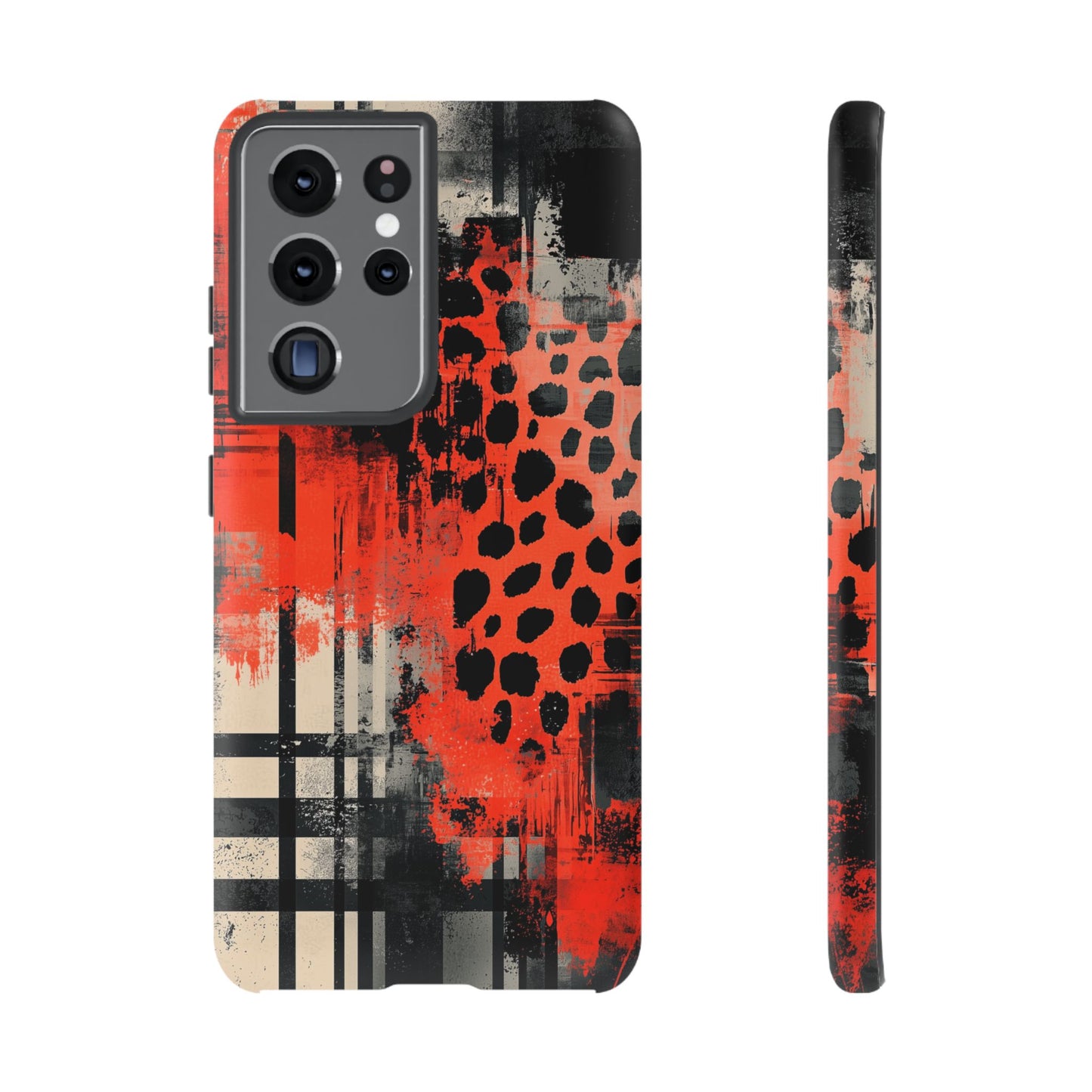 Cheetah Plaid Case – Red & Black Pattern