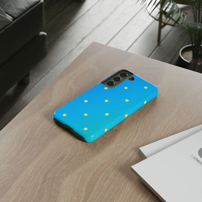 Blue Ocean Gradient Polka Dots Samsung Galaxy Case – Shockproof, Smooth Matte Finish, Dual-Layer Design