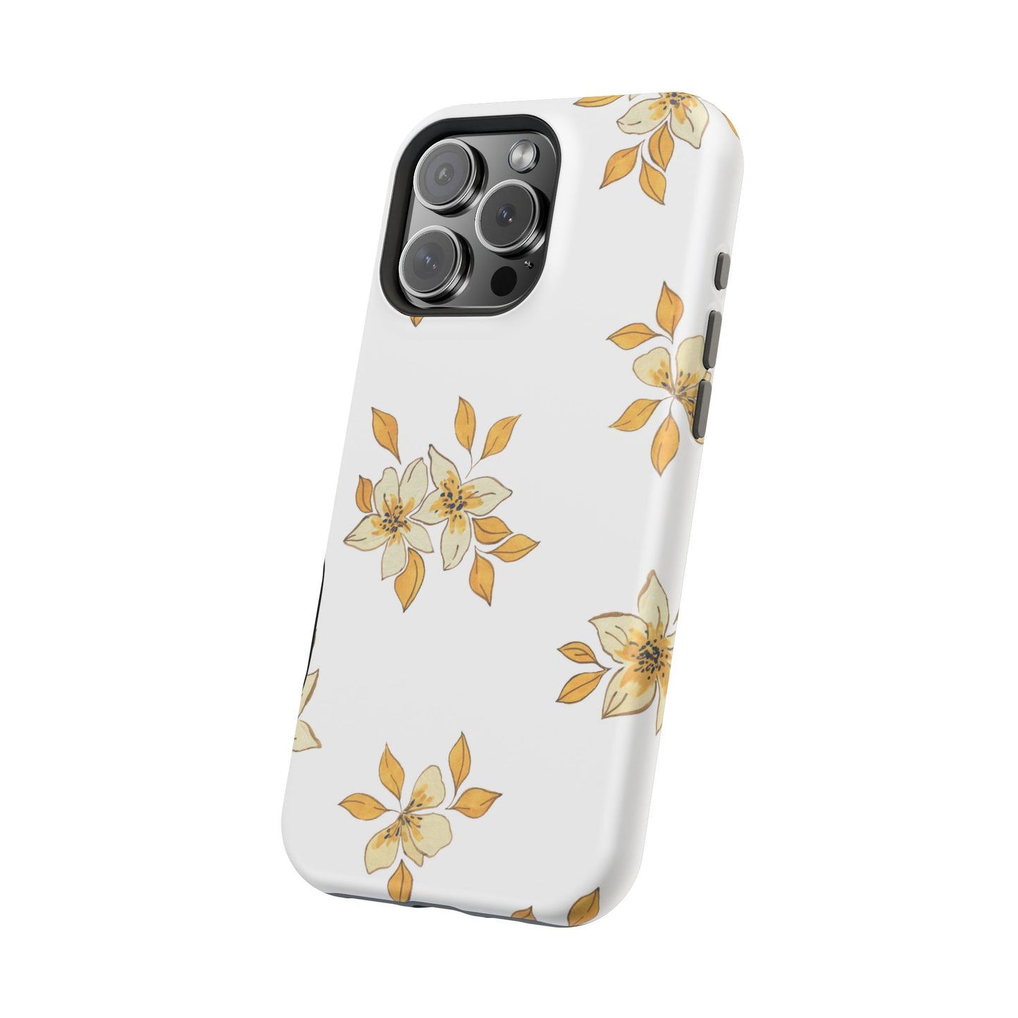 Delicate Yellow Blossom MagSafe iPhone Case – Minimalist Floral Design with Matte Finish