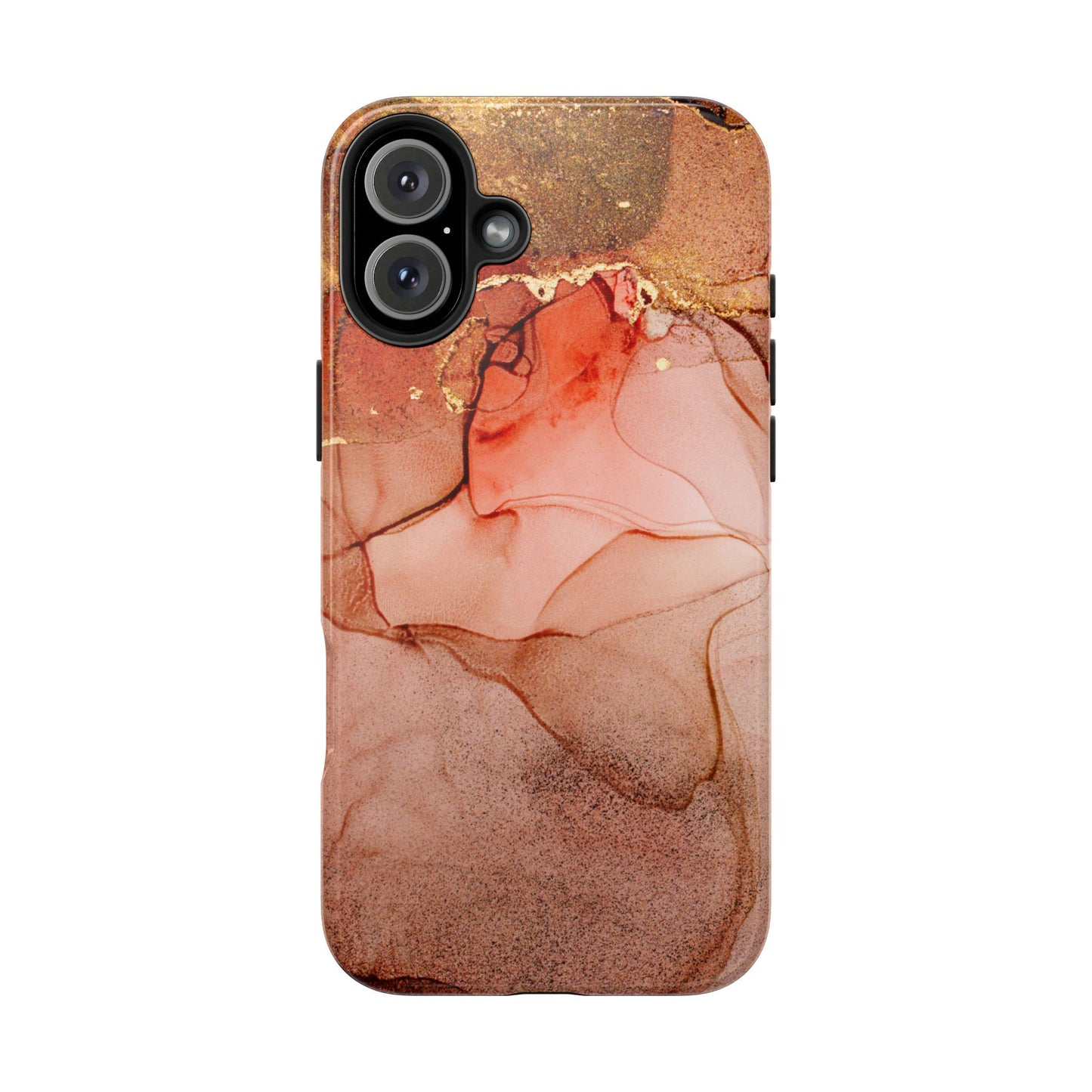 Ruby Red Marble Samsung Galaxy Case - Elegant Red Marble with Gold Accents