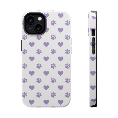 Paw Prints & Hearts – MagSafe iPhone Case with Adorable Pet-Lover Design