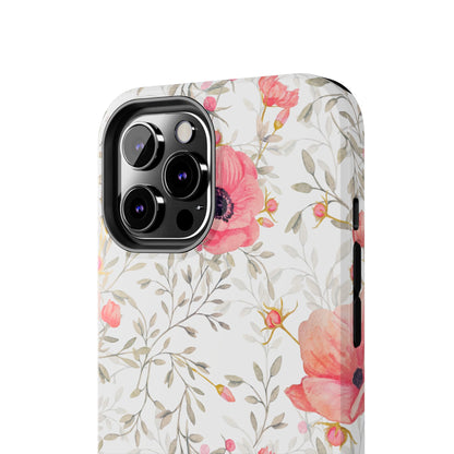 Pink Floral Watercolor iPhone Case – Feminine Poppy Blossom Design