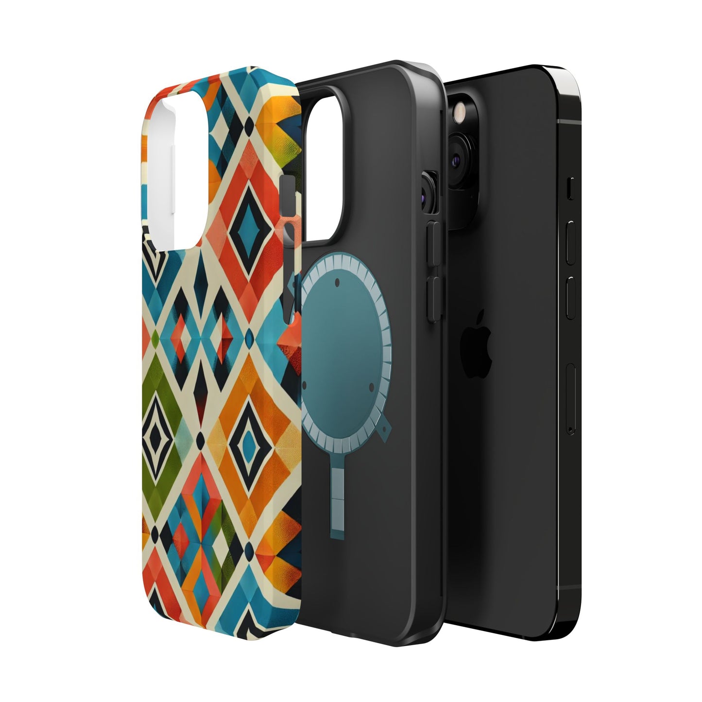 Harlequin Geometric MagSafe iPhone Case - Vibrant Abstract Protective Cover