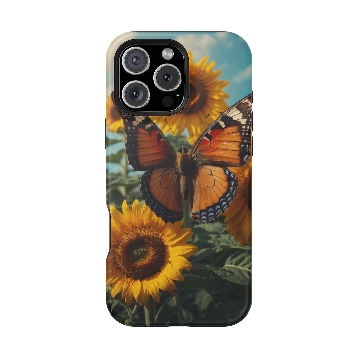 Vibrant Butterfly & Sunflower – MagSafe iPhone Case