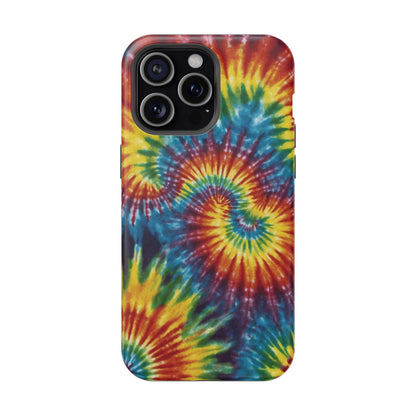 Retro Rainbow Tie-Dye MagSafe Case – Swirl Design