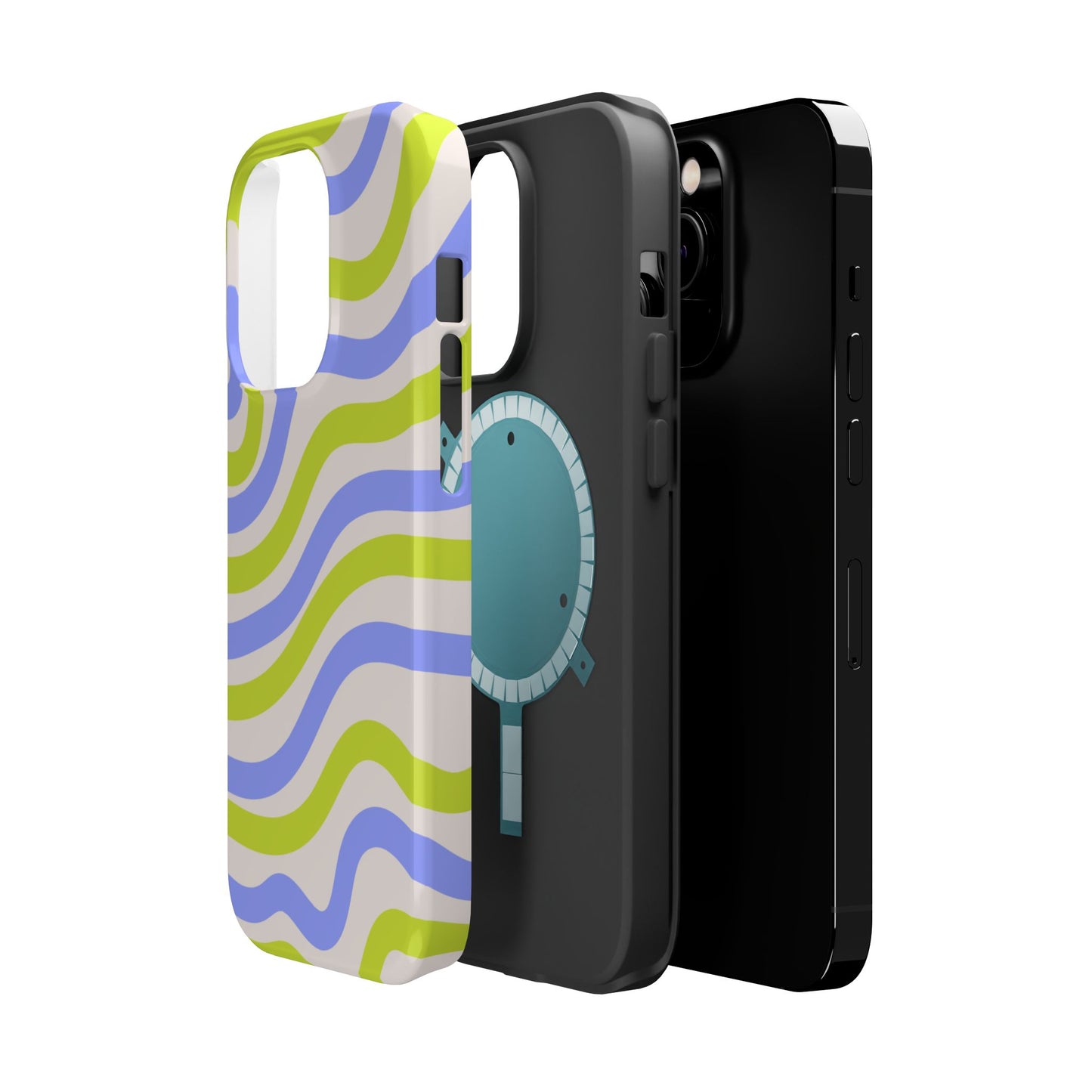 Neon Wave MagSafe iPhone Case – Bold Dual-Layer Protection with 70s-Inspired Vibe