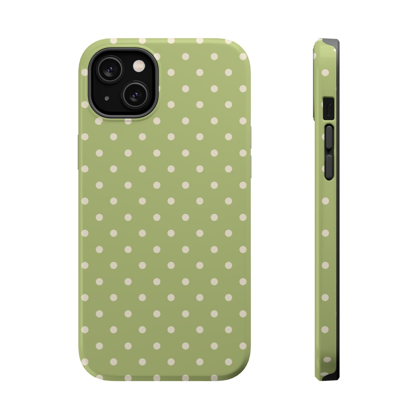 Sage Green Polka Dots – MagSafe iPhone Case