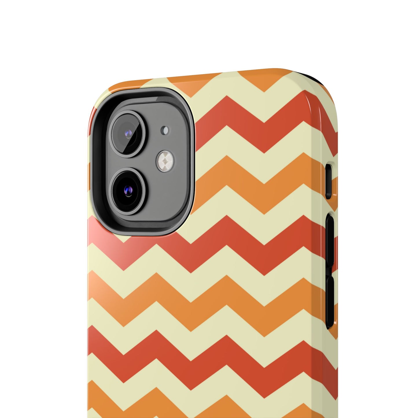 Warm Sunset Chevron – Orange, Red & Cream Geometric iPhone Case