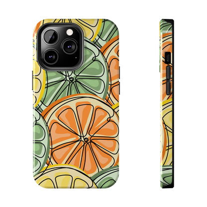 Citrus Zest Tough iPhone Case – Bold Lime, Lemon, and Orange Design, Shockproof Protection - BOGO Cases