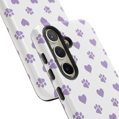 Paw Prints & Hearts – Samsung Galaxy Case, Cute and Durable Design