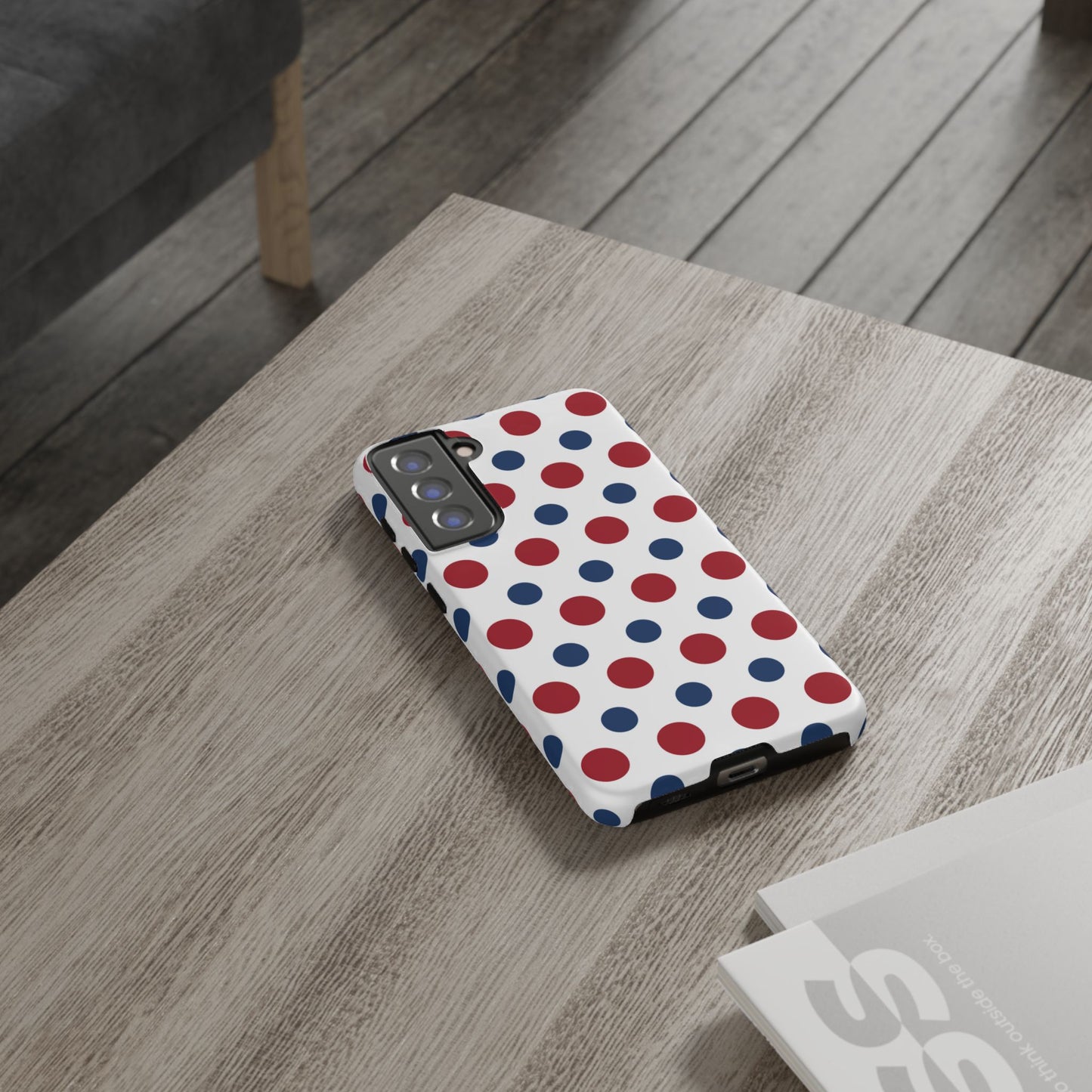 Patriotic Navy, White, and Red Polka Dot Samsung Galaxy Case