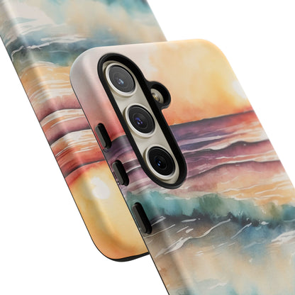 Sunset Waves Samsung Galaxy Case – Vibrant Watercolor Design