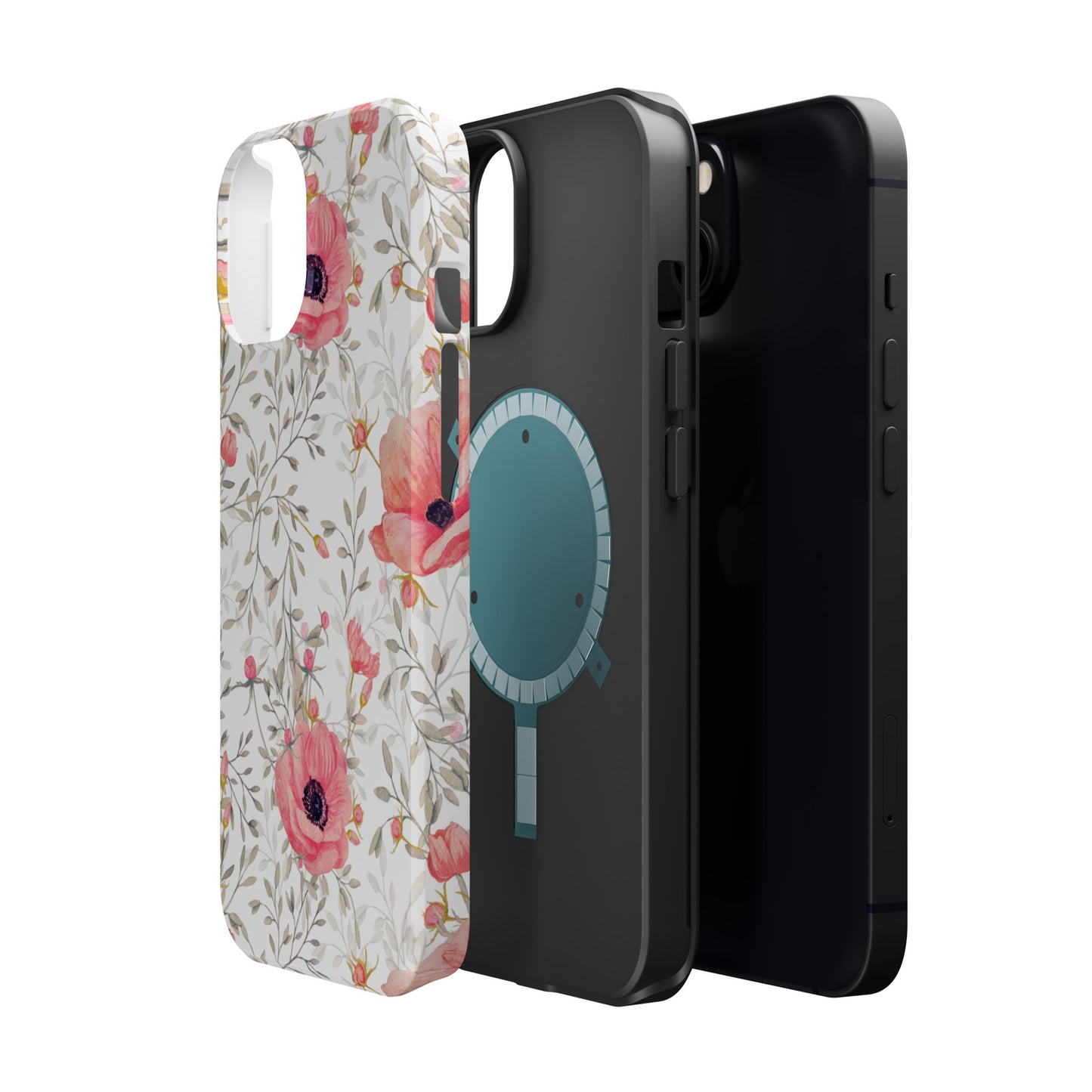 Pink Floral Watercolor MagSafe iPhone Case – Elegant Blossom Design with Magnetic Compatibility