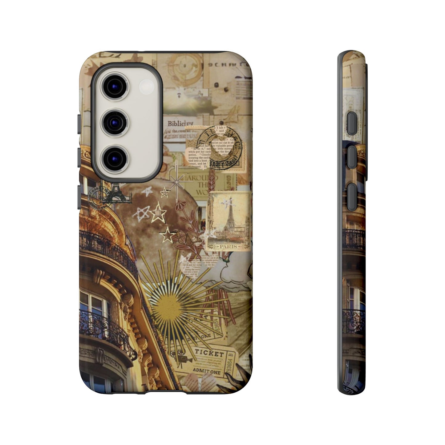 Parisian Dream Collage Samsung Galaxy Case – Dual-Layer Protection with Vintage French Aesthetic