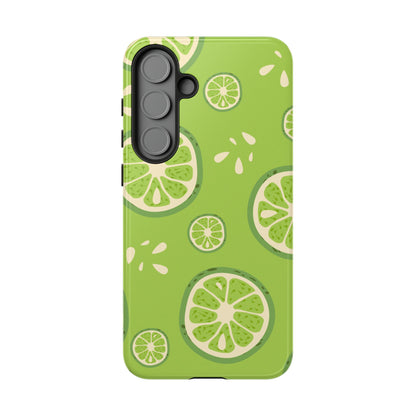 Zesty Lime Splash Tough Samsung Galaxy Case – Fresh Citrus Design, Dual-Layer Protection