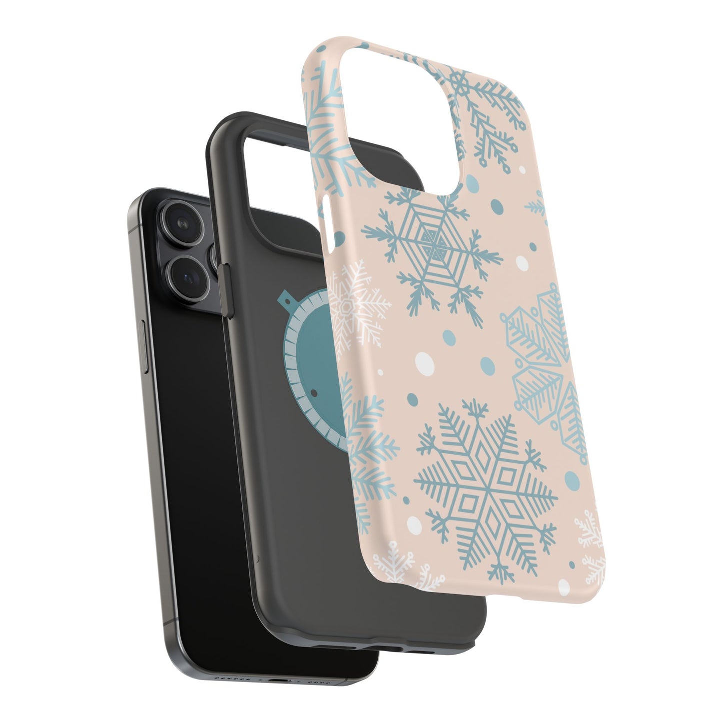 Winter Snowflakes MagSafe iPhone Case – Shockproof, Smooth Matte Finish, Dual-Layer Protection