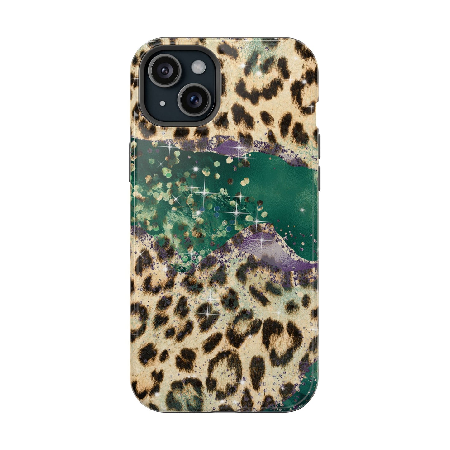 Emerald Glitter Leopard Print - MagSafe iPhone Series Case