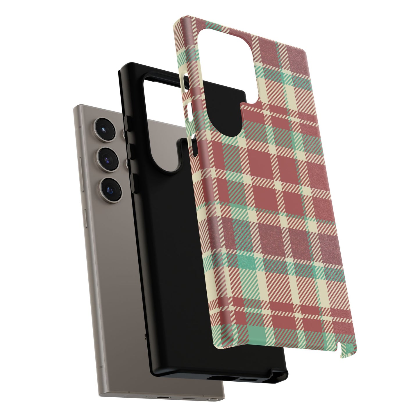 Vintage Plaid in Red & Cream – Samsung Galaxy Case with Timeless Style