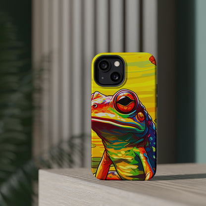 Vibrant Rainbow Frog Design – MagSafe iPhone Case