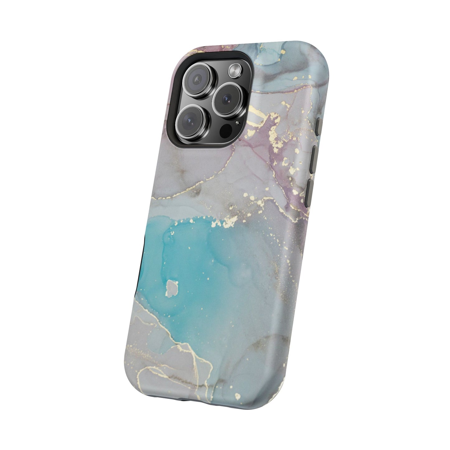 Sky Blue & Purple Marble Wave – MagSafe Case with Dreamy Marble Design