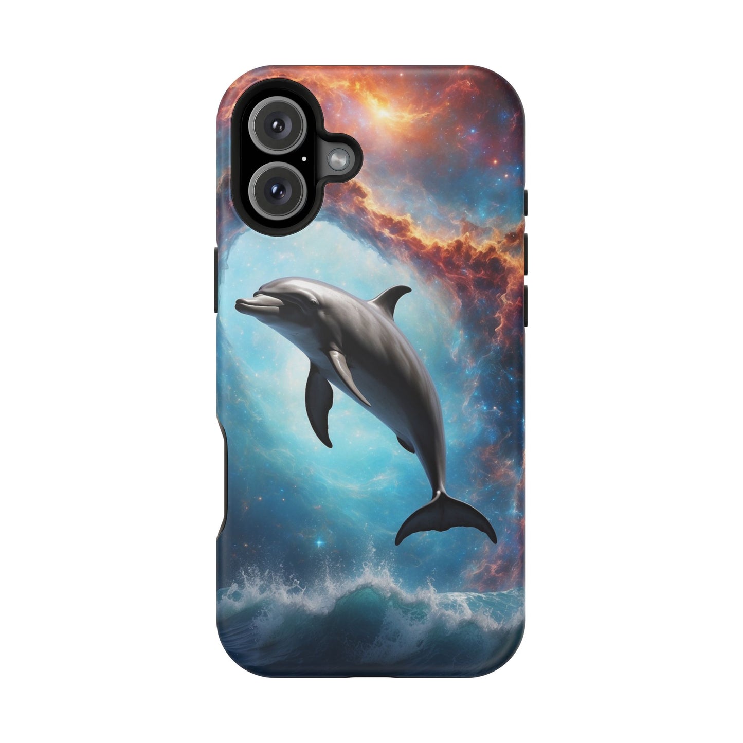 Cosmic Dolphin Space Vibes - MagSafe-Compatible Case