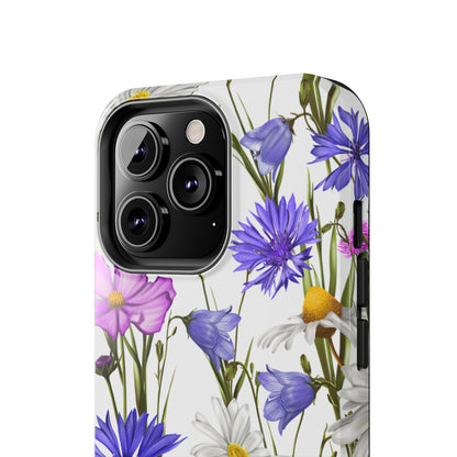 Wildflower Meadow iPhone Case – Purple, Blue, and White Floral Design