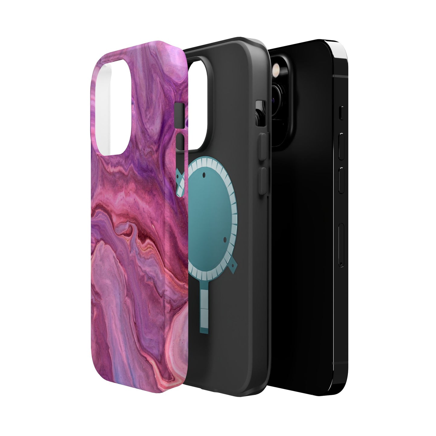 Lavender Dreamscape – MagSafe Case with Abstract Purple & Pink Marble Art