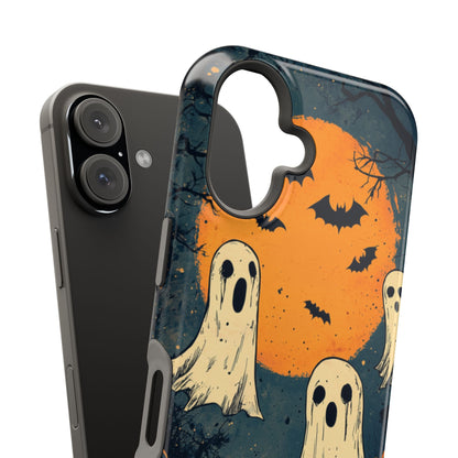 Haunted Ghosts & Full Moon MagSafe iPhone Case – Spooky Halloween Design