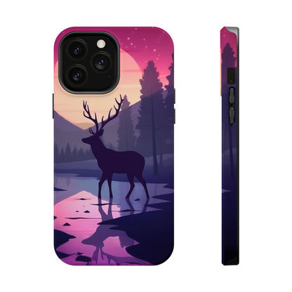 Twilight Elegance: Stag Reflection – MagSafe iPhone Case