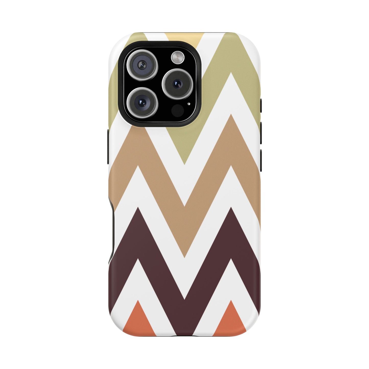 Earthy Chevron MagSafe iPhone Case – Boho-Inspired Design with Dual-Layer Protection