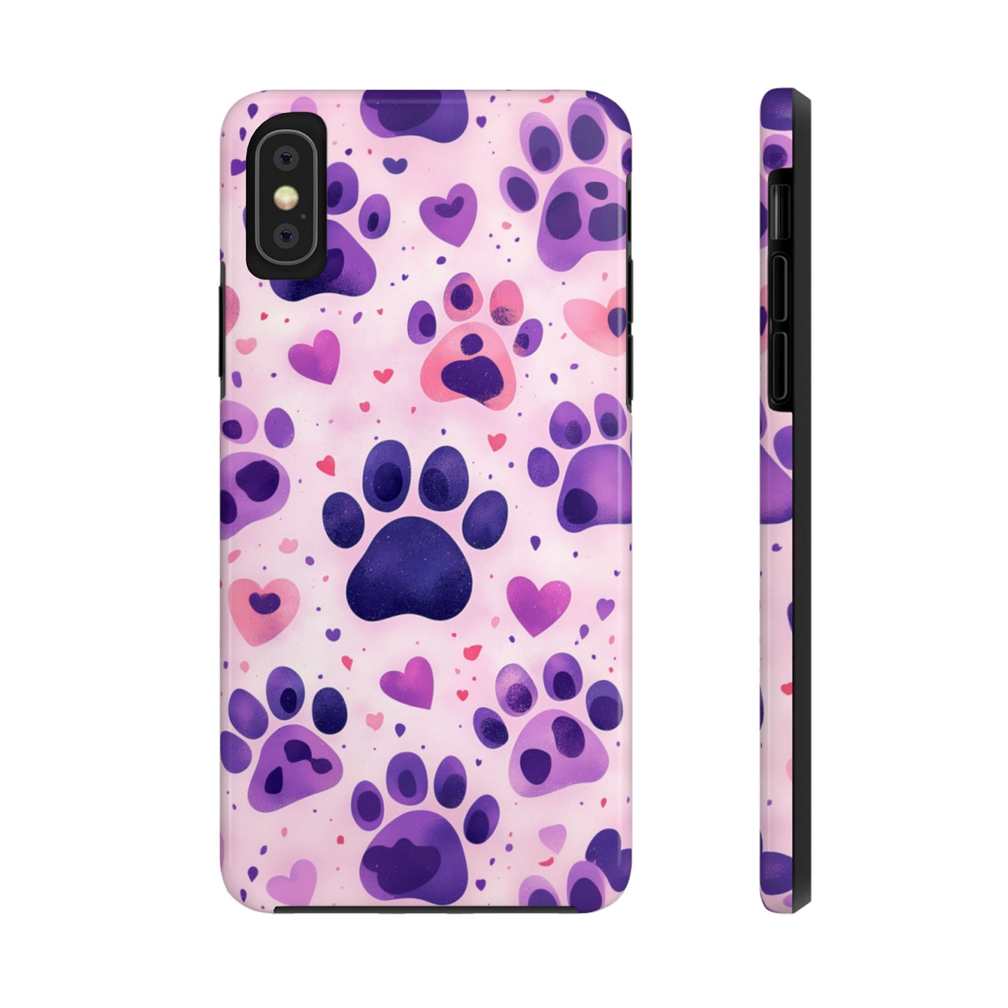 Purple Paw Print iPhone Case - Playful Pet Lover’s Protective Cover