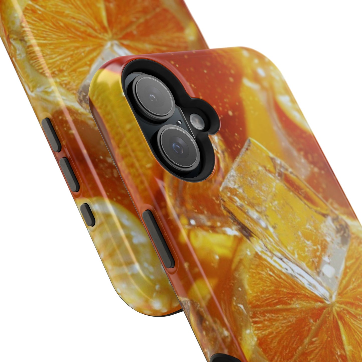 Citrus Orange Splash MagSafe iPhone Case – Dual-Layer Tough Protection, Vibrant Summer Design