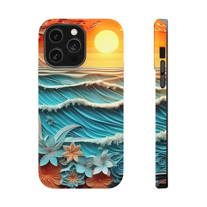 Tropical Sunset Paper Art Ocean – iPhone Series Case