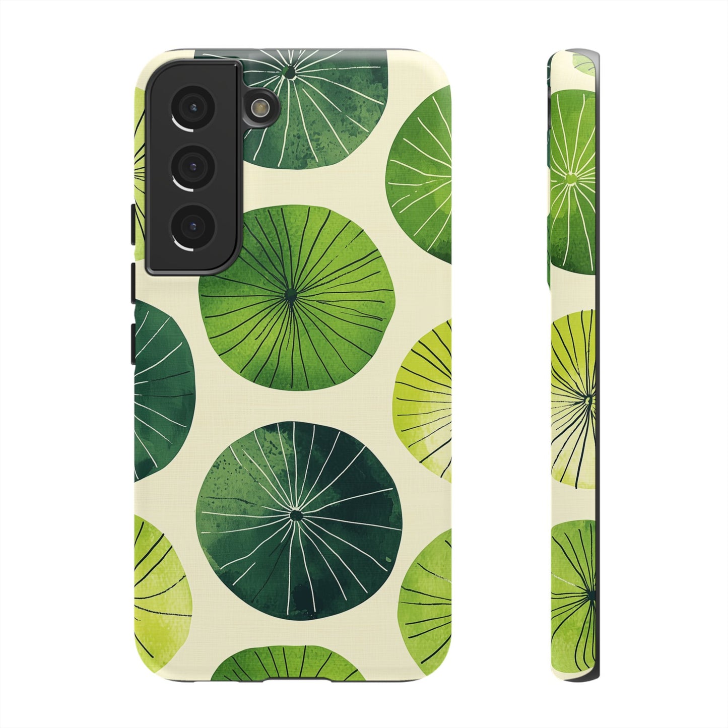 Watercolor Lily Pads Samsung Galaxy Case – Shockproof, Matte Finish, Dual-Layer Protection