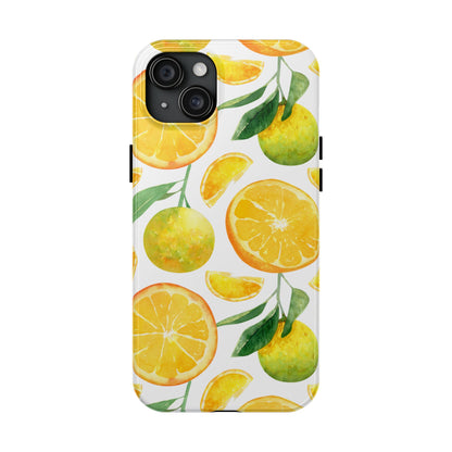 Sunny Citrus Grove Tough iPhone Case – Watercolor Orange Design, Dual - Layer Protection - BOGO Cases