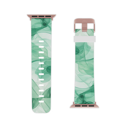 Translucent Flowing Green Fabric Apple Watch Band