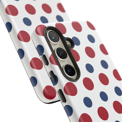 Patriotic Navy, White, and Red Polka Dot Samsung Galaxy Case