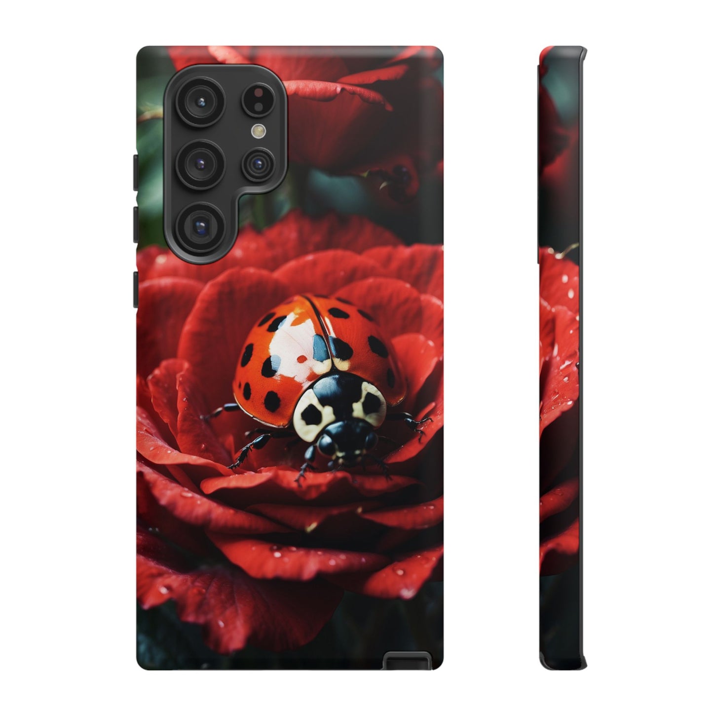 Elegant Rose & Ladybug Charm - Samsung Galaxy Case