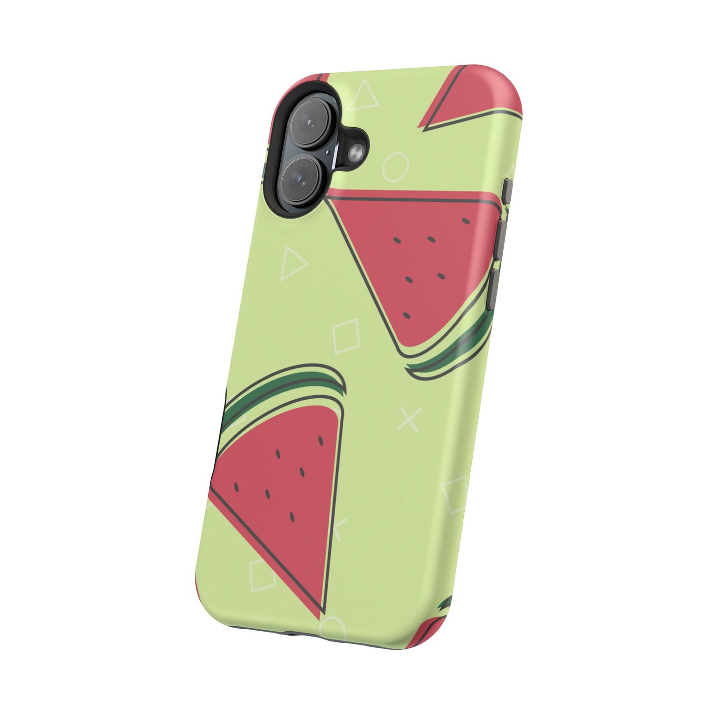 Watermelon Slice MagSafe iPhone Case – Fresh & Fun Design with Retro Geometric Pattern