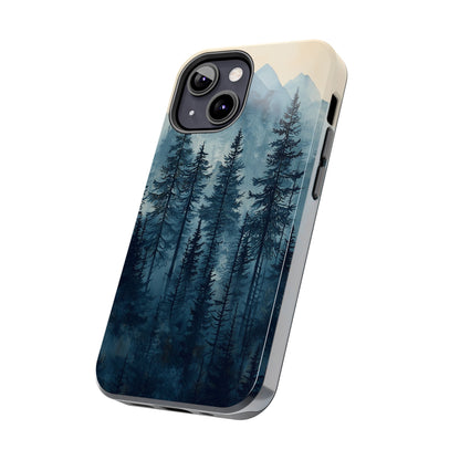 Misty Forest iPhone Case - Nature-Inspired Mountain Scene Protective Cover