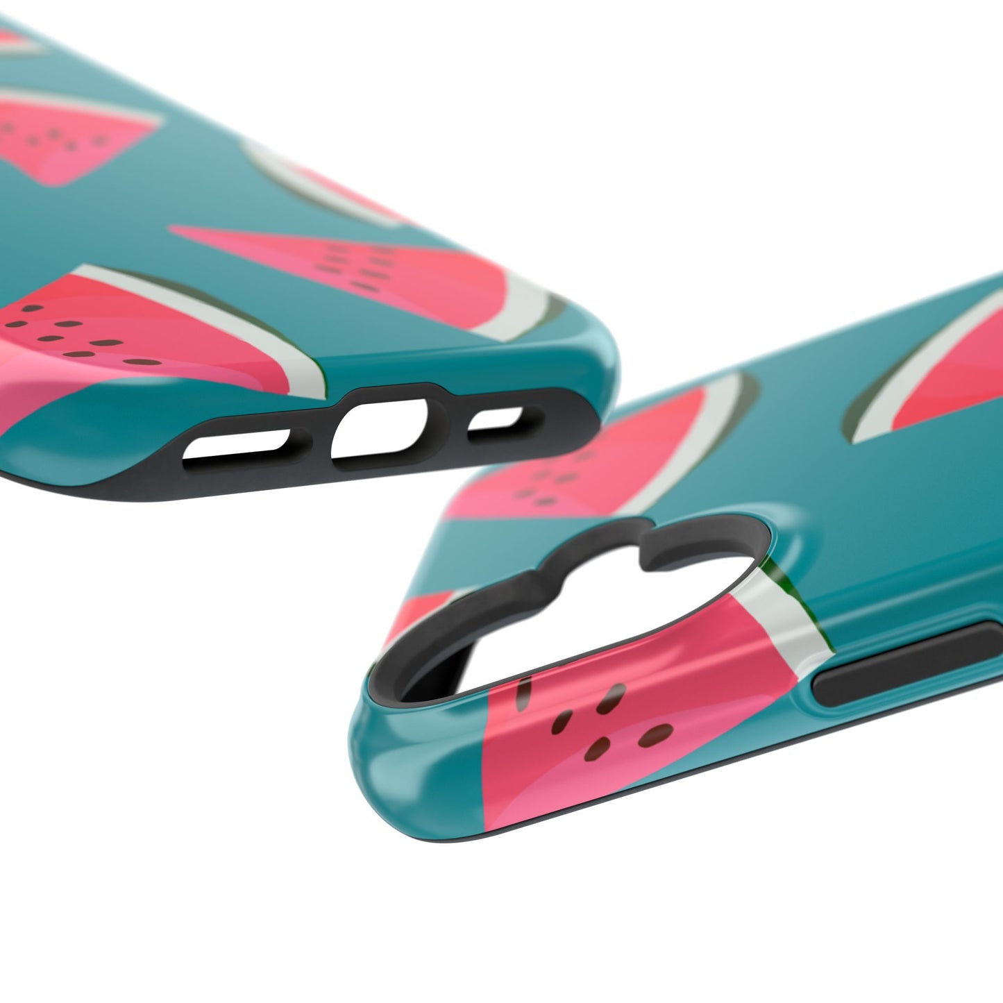 Watermelon Bliss MagSafe iPhone Case – Vibrant Summer Fruit Design on Teal Background