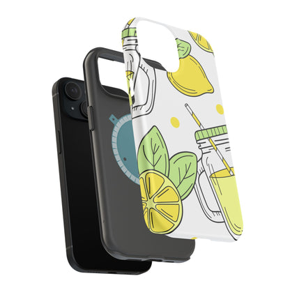 Lemonade Love Tough MagSafe iPhone Case – Fun Lemon Mason Jar Design, Dual-Layer Protection