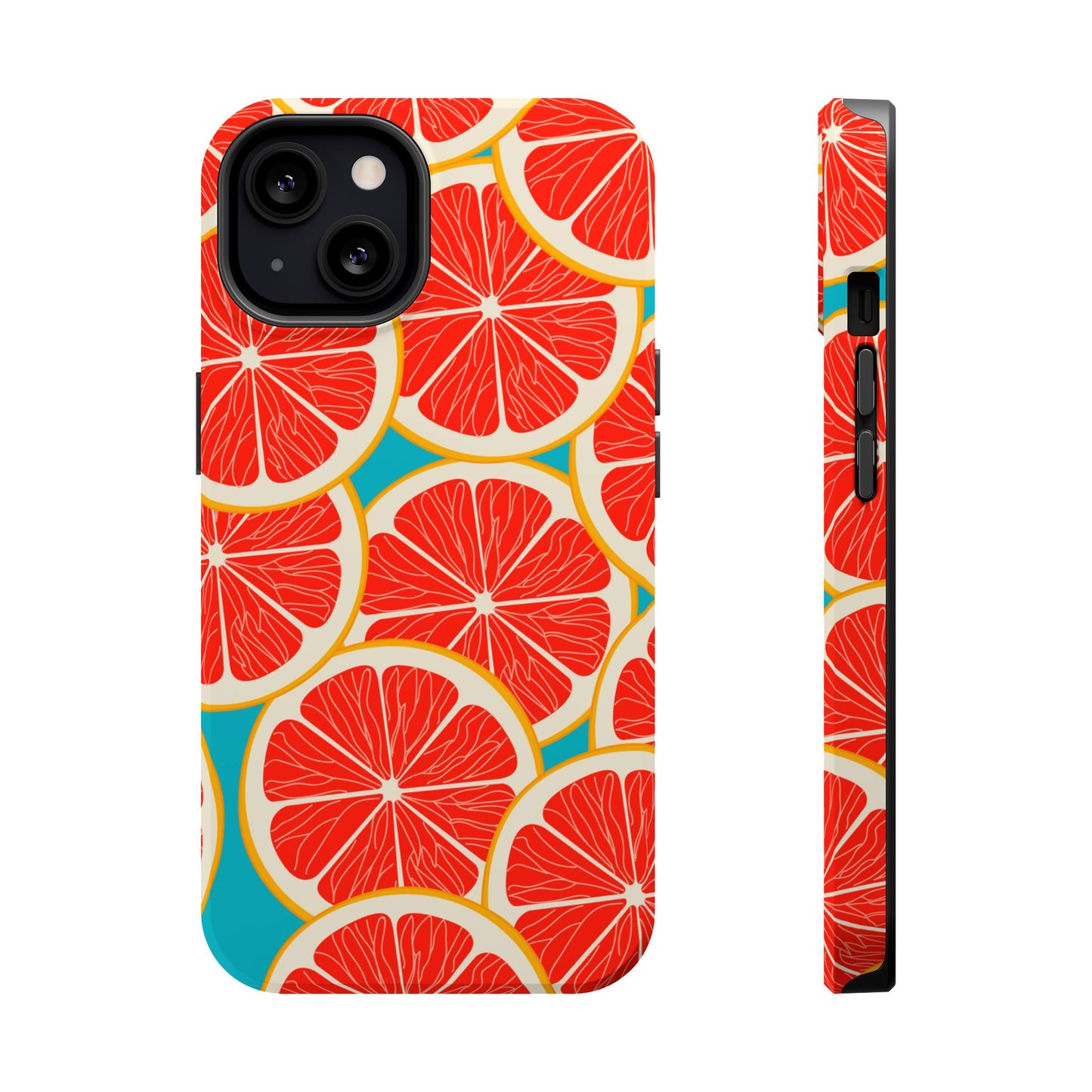 Ruby Grapefruit Pop Tough MagSafe iPhone Case – Vibrant Citrus Design, Shock-Resistant Protection